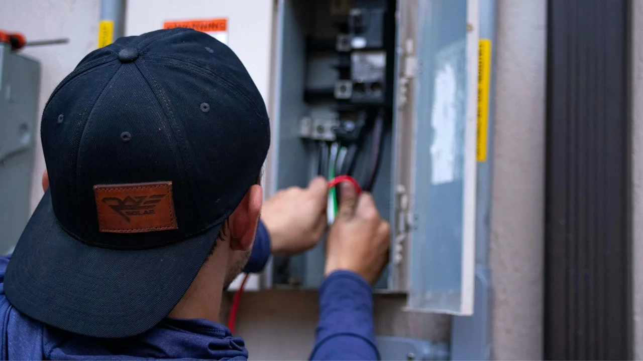 Professional electrical installation in progress